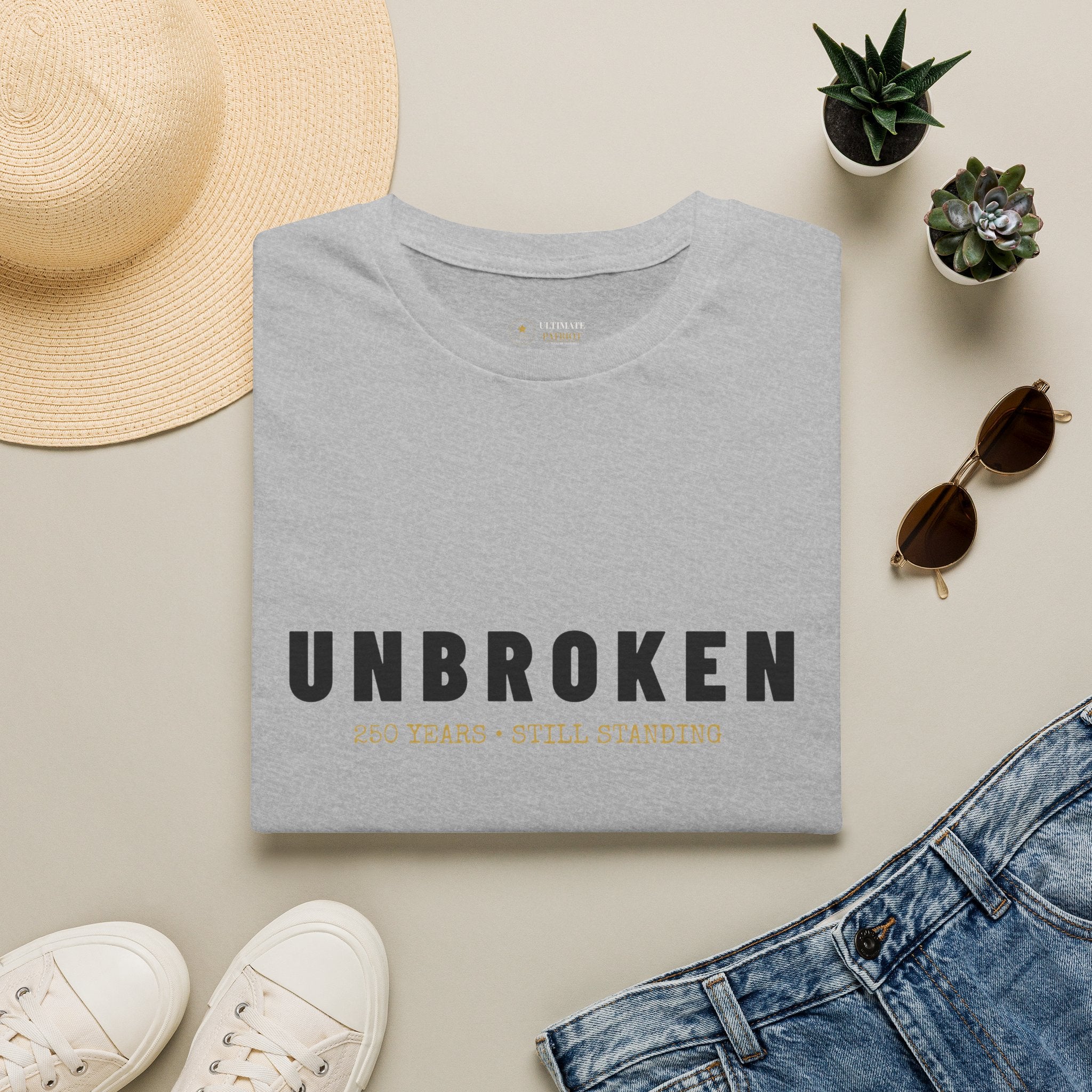 America 250th Birthday T-Shirt — "Unbroken, 250 Years, Still Standing"