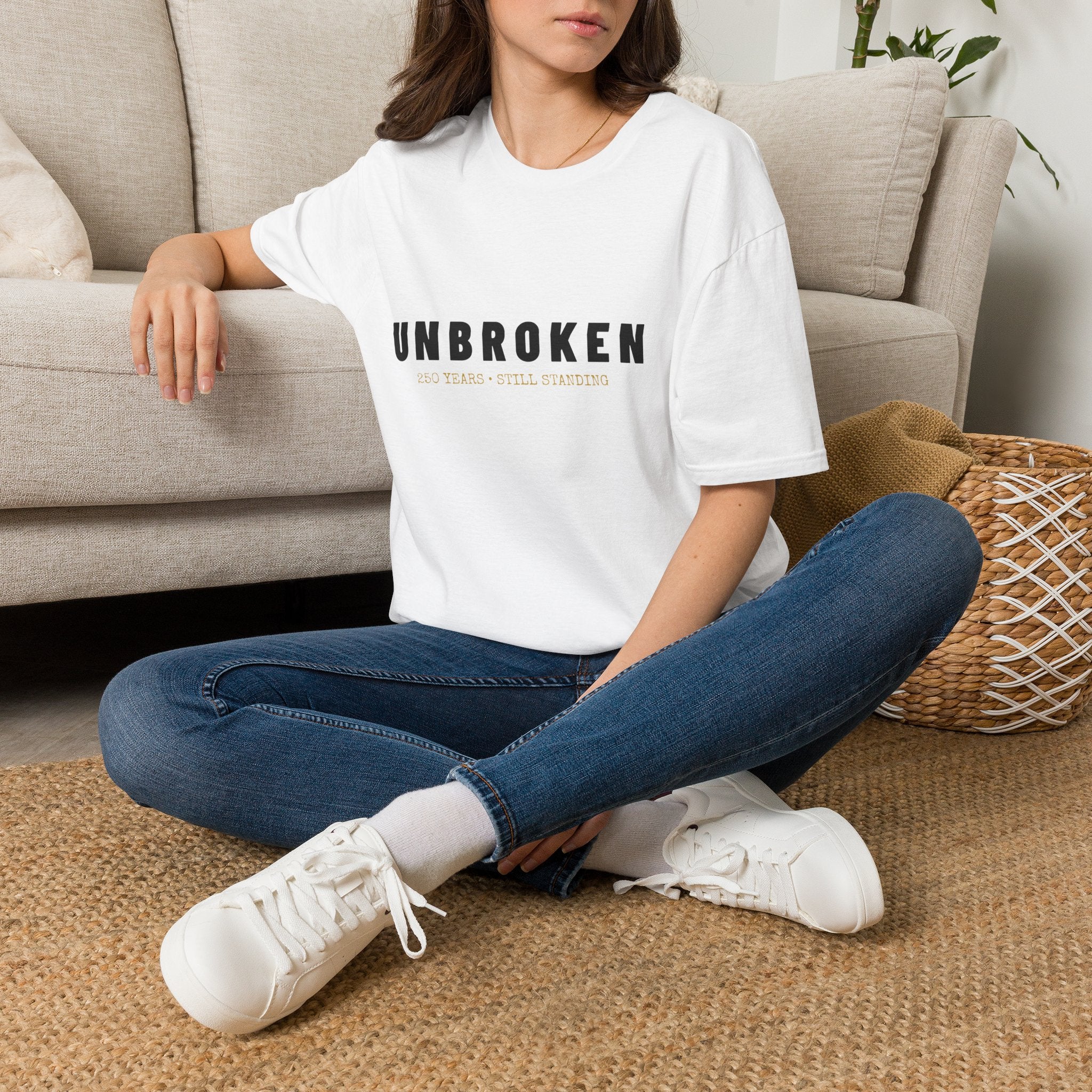 America 250th Birthday T-Shirt — "Unbroken, 250 Years, Still Standing"