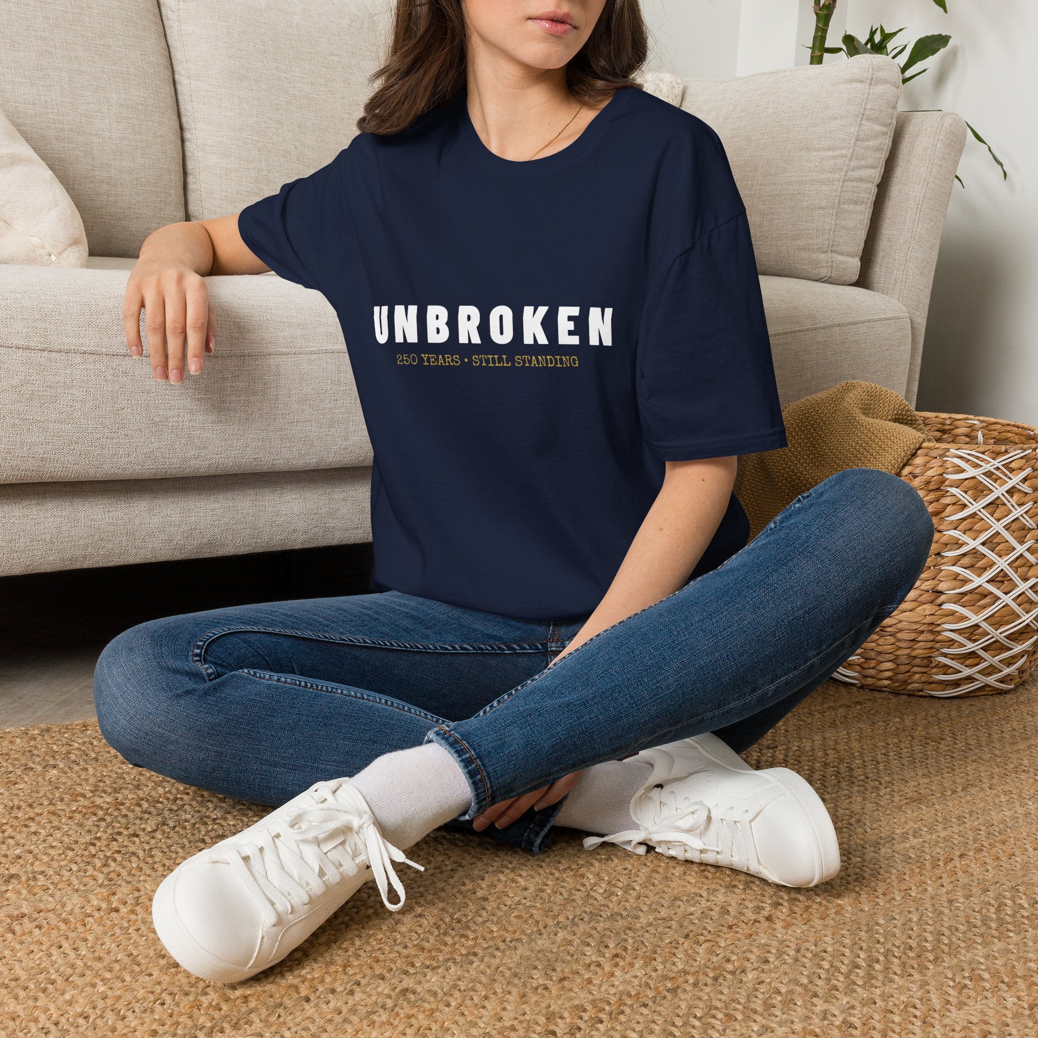 America 250th Birthday T-Shirt — "Unbroken, 250 Years, Still Standing"