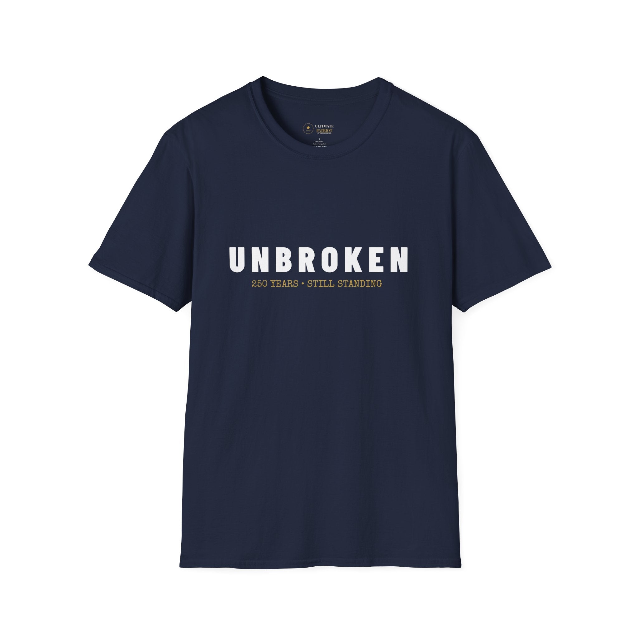 America 250th Birthday T-Shirt — "Unbroken, 250 Years, Still Standing"