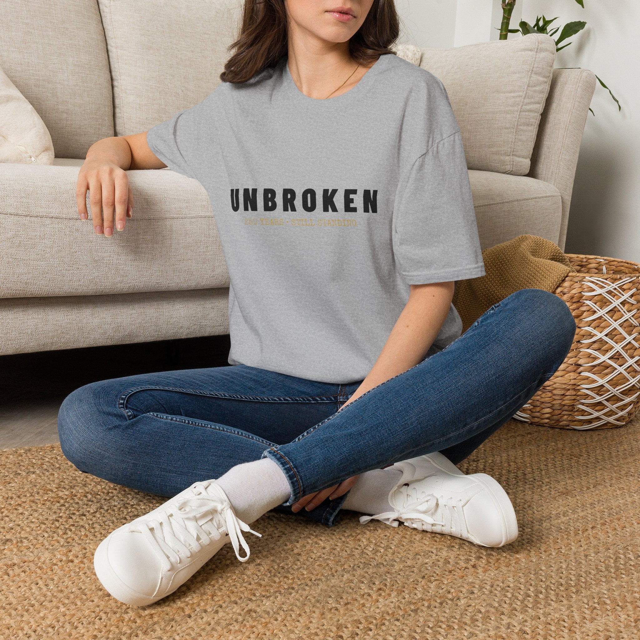 America 250th Birthday T-Shirt — "Unbroken, 250 Years, Still Standing"