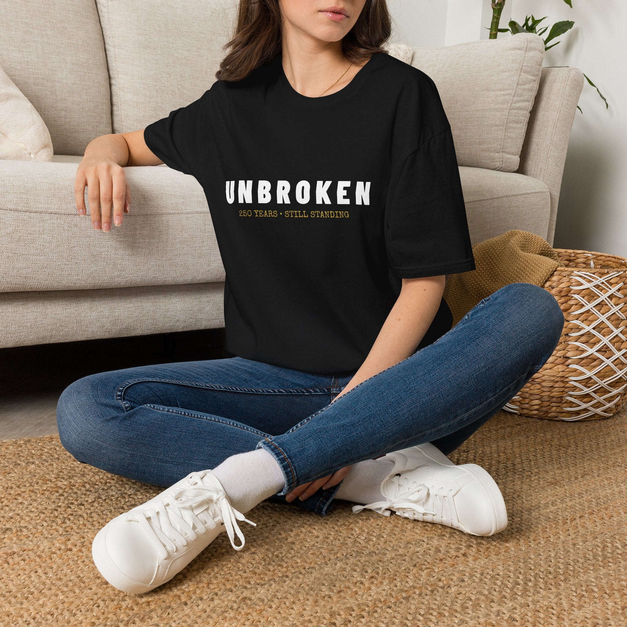 America 250th Birthday T-Shirt — "Unbroken, 250 Years, Still Standing"