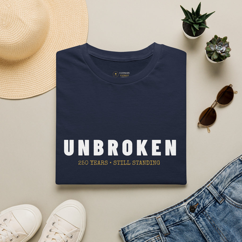 America 250th Birthday T-Shirt — "Unbroken, 250 Years, Still Standing"