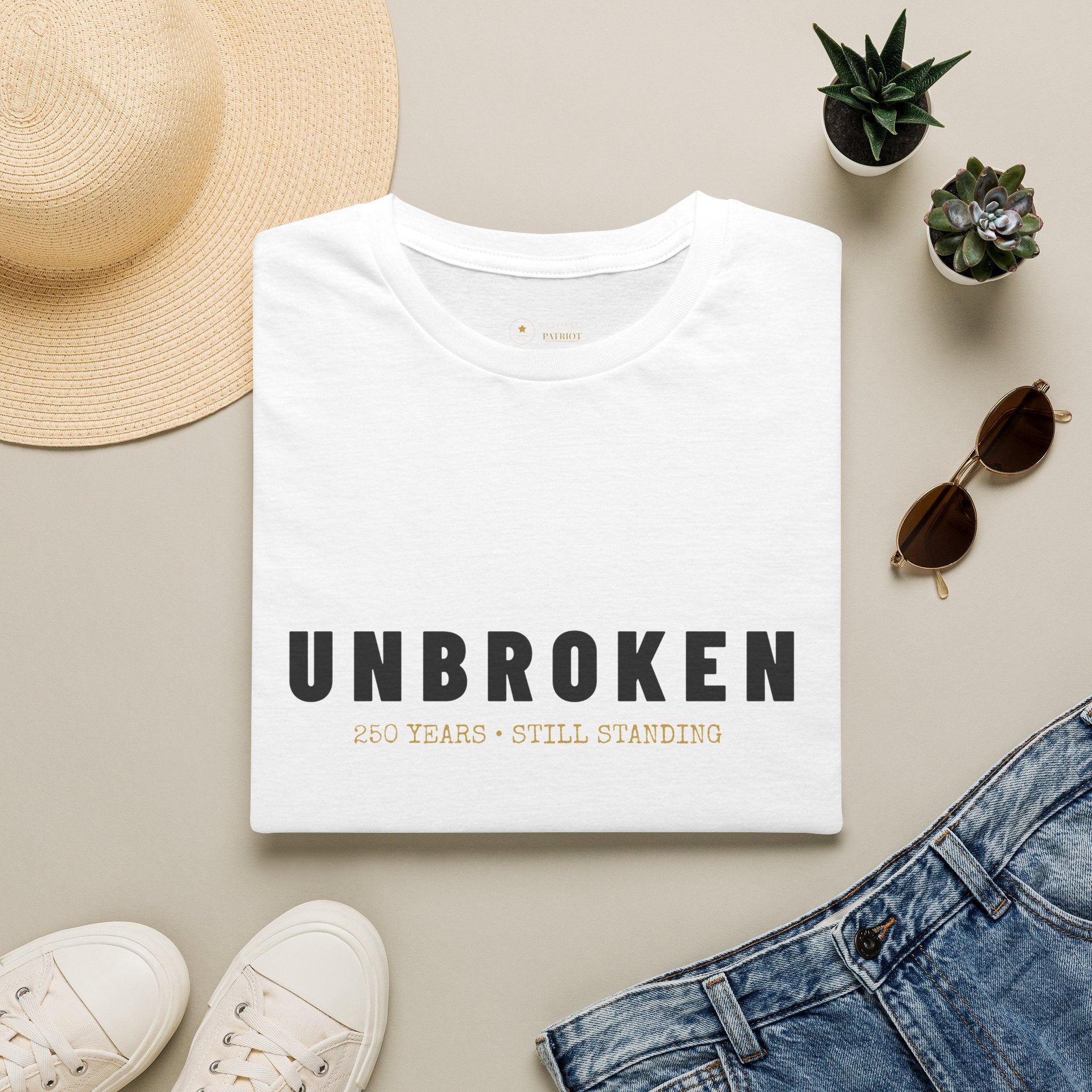 America 250th Birthday T-Shirt — "Unbroken, 250 Years, Still Standing"